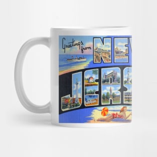 Greetings from New Jersey - Vintage Large Letter Postcard Mug